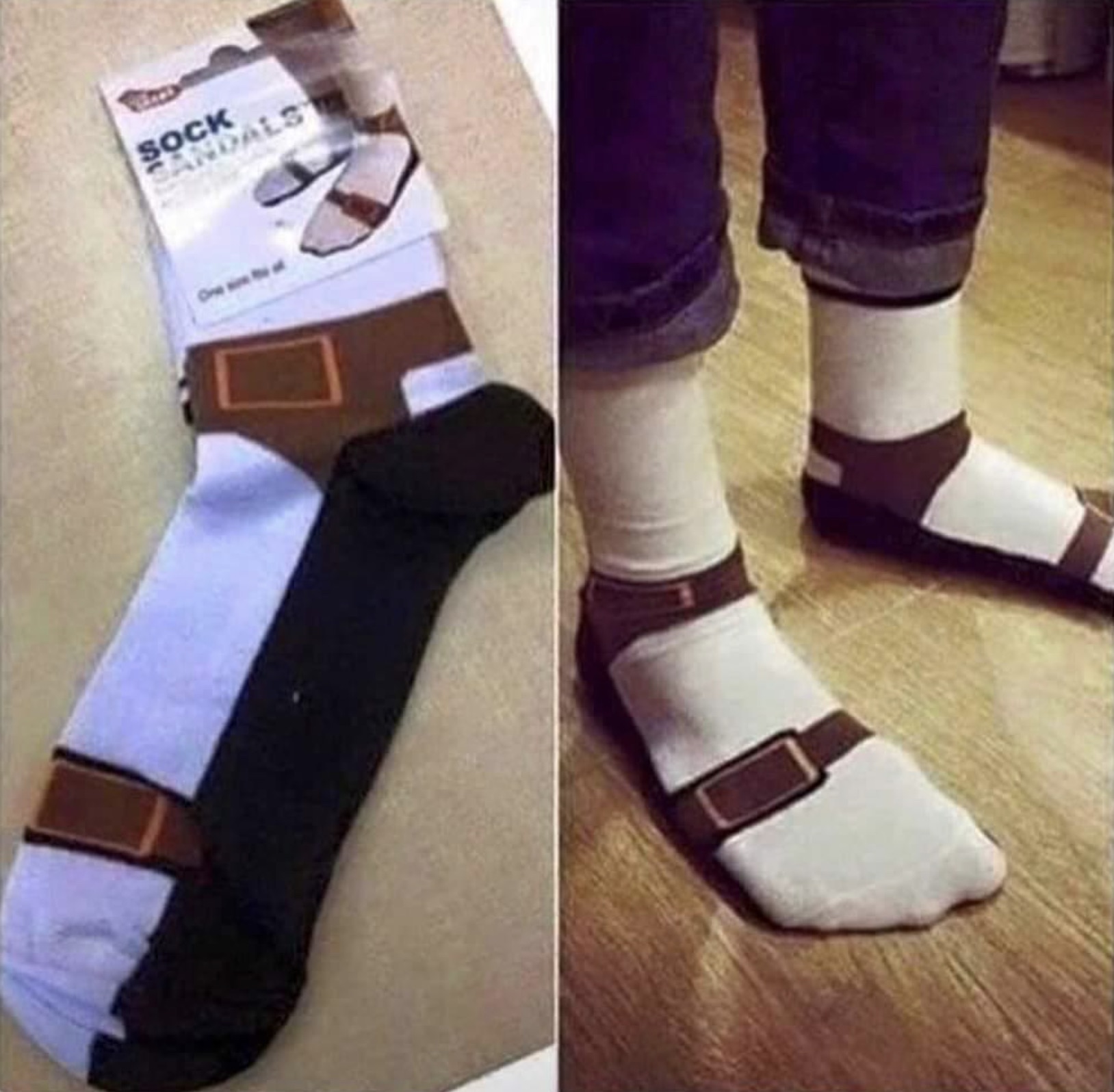 sandals with built in socks